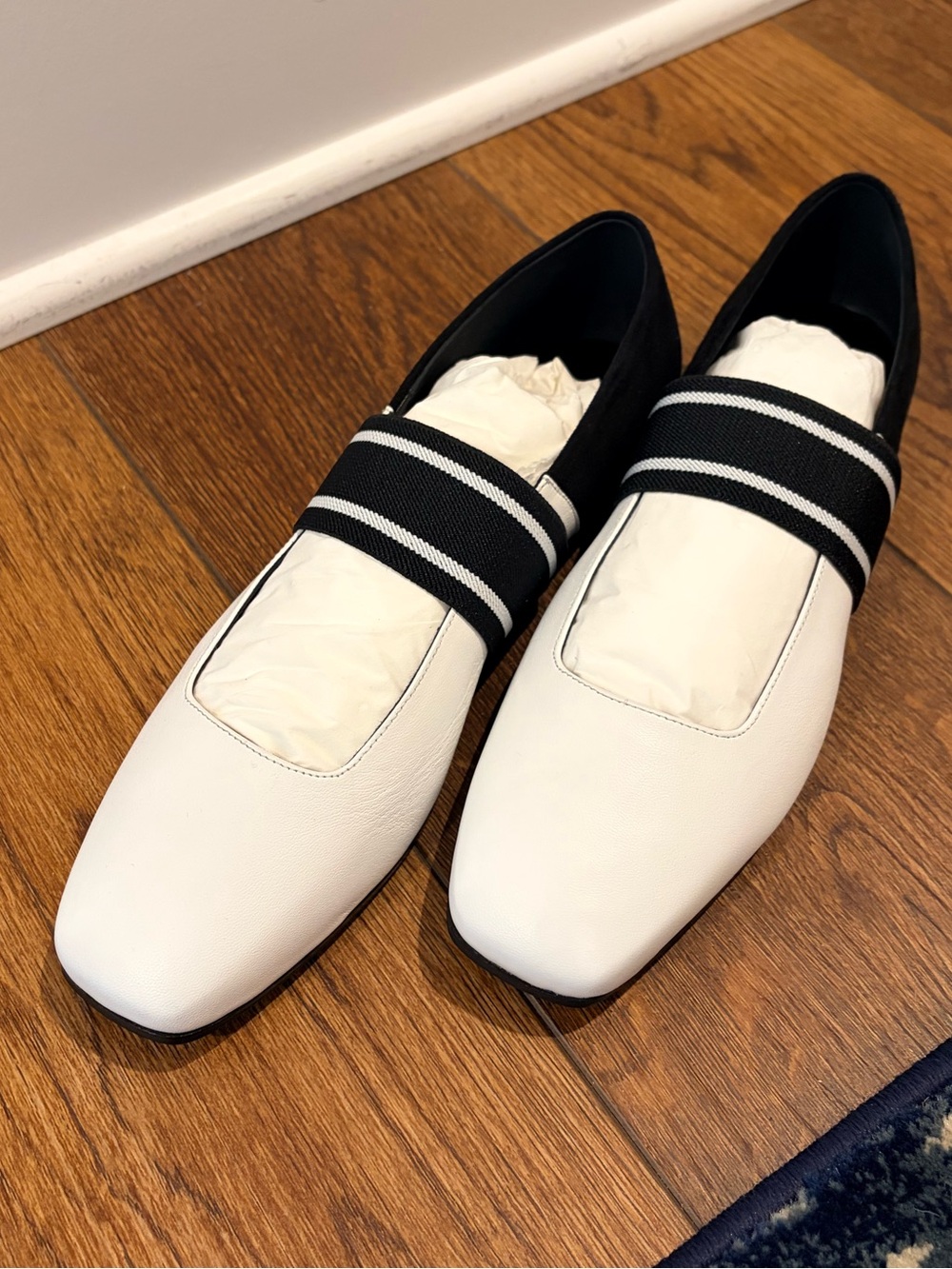 NIB M.Gemi black+white buttery-soft leather suede loafer, handmade in Italy sz39